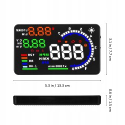 A8 OBD2 HUD Samochodowy Wyświetlacz Head-Up – Projekcja na szybę